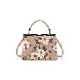 thumbnail image 3 of LIKE DREAMS Violette Vegan Leather Floral Print Crossbody Satchel Bag - Beige, 3 of 6