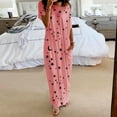 thumbnail image 2 of Kcodviy Robe de Nuit Quotidienne à Manches Courtes pour Femmes, Imprimé d'Étoiles, Décontractée, Inclinée, à Boutons, Robe de Nuit pour Femmes, Épaule, Maxi, Robe de Sommeil, 2 of 5