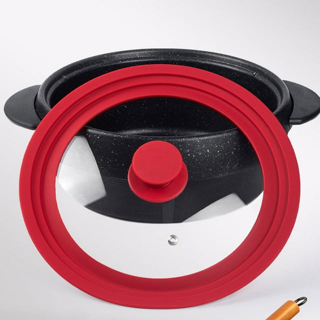 Langgg Rust-proof Pot Lid Handle And Sealing Good Sealing Kitchen Pot Coverl Food Lids black 22-24-26