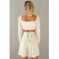 thumbnail image 5 of Wenseny Satin Silky A-Line Skirt for Women Side Lace-Up Wrap Skirts Ivory L, 5 of 7