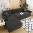 thumbnail image 2 of Eurhowing Sectional Couch Covers L-Shaped Sofa Covers, Velvet Super Stretch 2Pcs Sofa Slipcovers for 3 + 3 Seaters, Softness Corner Couch Cover, Dark Gray, 2 of 11
