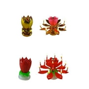 Exciting Candle® 2 Pack Lotus Flower Birthday Candle 1 Gold Lotus and 1 Red