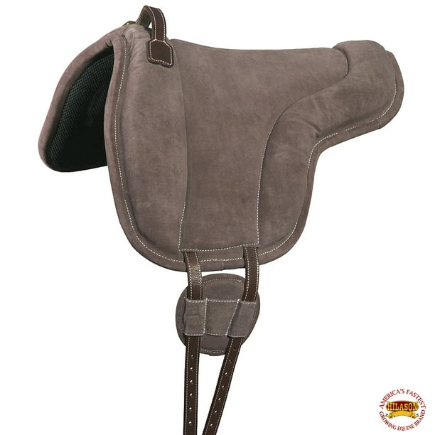 Hilason Horse Bareback Saddle Pad Anti Slip Base Suede Leather Brown