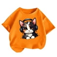 thumbnail image 2 of Frwgonr Shirt for Toddler Boys Girls Orange Kids Summer Casual Daily Shirt Fashionable Graphic Tops Tee 2T-14, 2 of 5