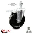thumbnail image 2 of 5 Inch Phenolic Swivel 12mm Threaded Stem Caster with Total Lock Brake SCC, 2 of 2