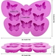 thumbnail image 3 of 3 PCS Mariposa Molde de Silicona, Chocolate Caramelo Gummy Hornear,Mariposa Cubo de Hielo para Jalea,Budín,Jabón,Molde de Pastel(Rosa,Azul y Púrpura), 3 of 4