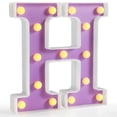 thumbnail image 1 of Lámpara LED con letras en forma de marquesina Pooqla, color morado H, batería de 22 cm, 1 of 6