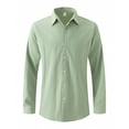 thumbnail image 1 of HAiming Mens Solid Color Knitted Shirts Lapel Long Sleeve Button down Tops Fall Plus Size Casual Work Office Blouse, 1 of 8