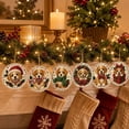 thumbnail image 6 of Christmas Clearance! 6Pcs Wooden Christmas Ornaments DIY Pearl Art Kits for Adults, Hanging Diamond Art Christmas Ornaments Set with Pearls, Special-Shaped Gems & Jute Twine, Christmas Craft(#6), 6 of 9