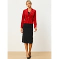 thumbnail image 3 of Chaqueta De Traje De Oficina De Negocios Con Solapa Y 1 Botón De Terciopelo Para Mujer Rojo XS, 3 of 5