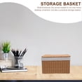 thumbnail image 3 of UPOUART Light Brown Wicker Storage Basket with Lid and Handles for Home Organization and Laundry, 3 of 6