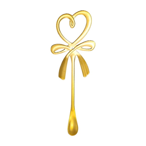 YLLSF Coffee Spoon Stainless Steel Bow Hanging Cup Spoon Ice Cream Dessert Spoons