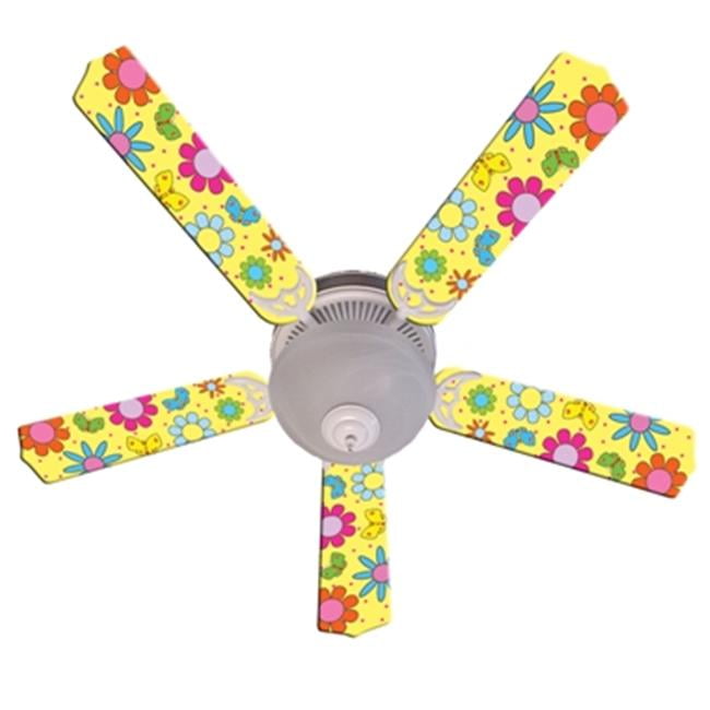 Ceiling Fan Designers 52FANIMAFPBY Flower Power Butterflies Yellow