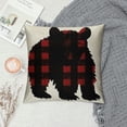 thumbnail image 2 of Nawypu Animal Bear Red and Black Plaid Scottish Buffalo Square Throw Waist Pillow Case Decorative Cushion Cover Pillowcase Sofa, 2 of 5