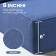 thumbnail image 3 of Patiobula Outdoor Deep Seat Cushion Set, 24 x 24, Water Repellent, Fade Resistant, 6" Thicken Deep Seat Bottom and Back Cushion for Chair, Sofa, and Couch, Navy (4-Piece), 3 of 9