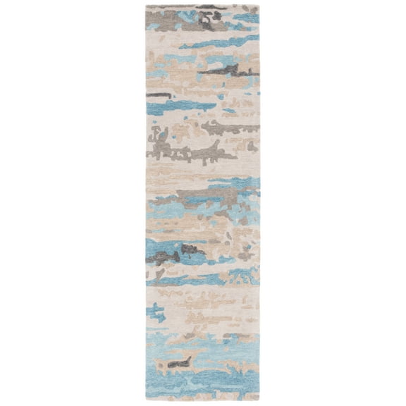 SAFAVIEH Soho Marcus Abstract Runner Rug, Beige/Blue, 2'3" x 8'