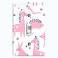 thumbnail image 1 of Metal Light Switch Plate Cover Cute Nature Wild Animals Pink ZOO003, 1 of 13