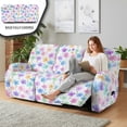 thumbnail image 4 of ZIATUBLES Recliner Sofa Covers 8 PCS Reclining Couch Slipcovers 3 Cushion Stretch Recliner Slipcover Soft Fitted Furniture Protector with Pockets Washable Home Decor Accessories, Flower White, 4 of 9
