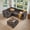 Gray, variant on Ovios 95" Modular Couch with Ottoman, Modern Plush Corduroy Cloud Sectional Sofa, Gray