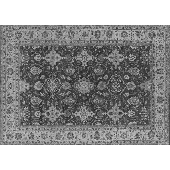 Ahgly Company Indoor Rectangle Oriental Gray Industrial Area Rugs, 2' x 5'