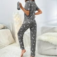 thumbnail image 4 of VERUGU Pajamas for Women Set Short Sleeve Floral Top with Elastic Waist Long Pants Eye Mask 3 Piece Outfits Sleepwear, 4 of 4