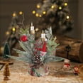 thumbnail image 4 of Desktop Christmas Tree with Lights,Christmas Candle Holders Christmas Decorations Red Fruit Simulation Leaves Santa Claus Room Decoration Desktop Ornaments(G 13in), 4 of 6