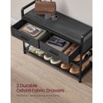 thumbnail image 4 of VASAGLE Hall Tree with Bench and Shoe Storage, Entryway Coat Rack with Shoe Bench, 2 Fabric Drawers, 10 Hooks, 6 Side Hooks, Stone Gray and Ink Black, 4 of 6