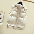 thumbnail image 2 of Women's Lightweight Hooded Cropped Puffer Vest Quilted Padded Zip up Sleeveless Jacket Lapel Waistcoat with Pockets, 2 of 6