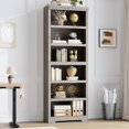 thumbnail image 2 of Estantería Biblioteca 6 Niveles Towallmark MDF Robusto, Gris , Estantes Ajustables para Sala Oficina，60*190*29.5cm, 2 of 7