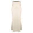 thumbnail image 6 of Beige Ladies Pencil Basic Maxi Long Skirt for Women Faux Satin Silk Lounge Skirts 2025 Clothing Trendy M, 6 of 7