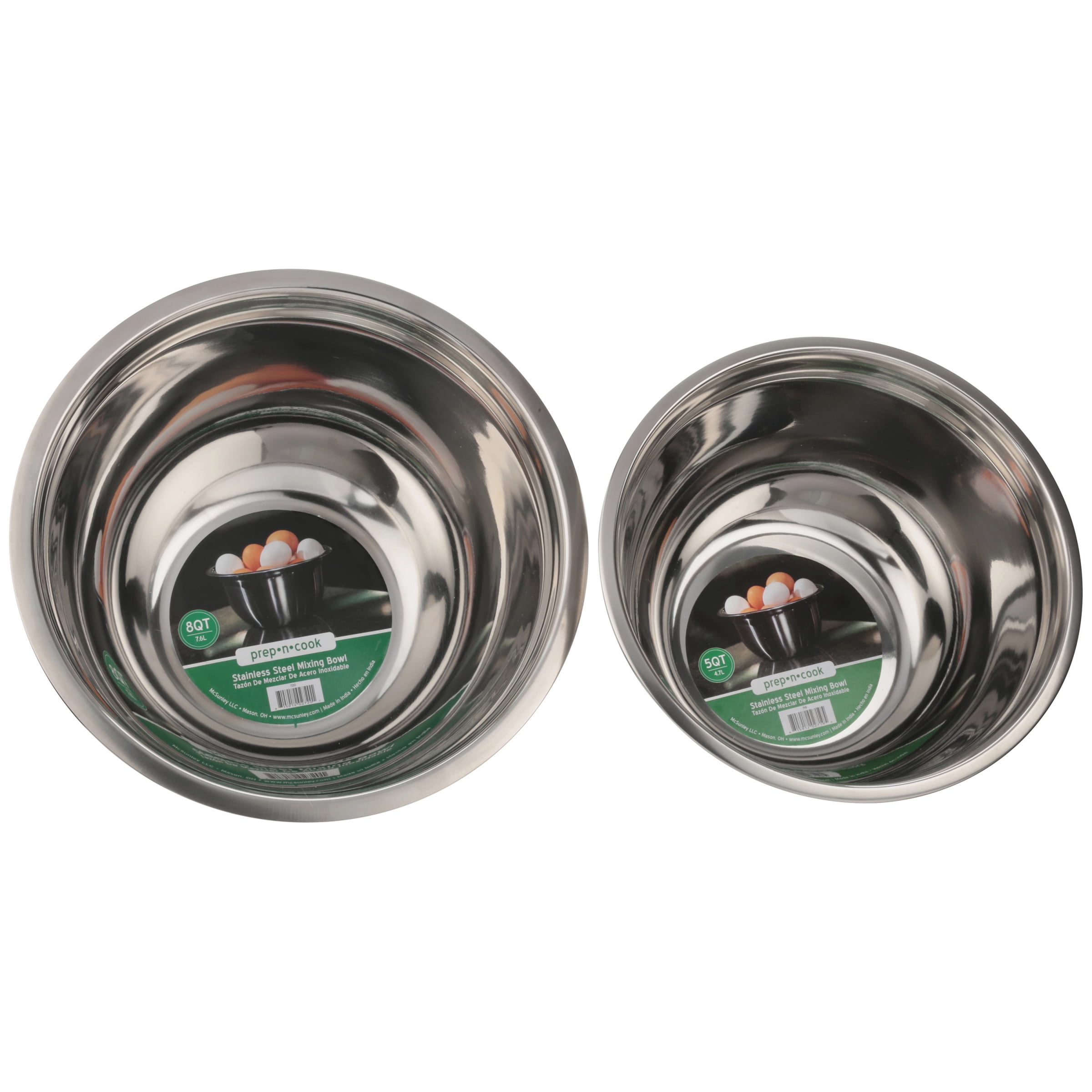 Prep-N-Cook Stainless Steel Mixing Bowls 2 pc Box