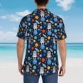 thumbnail image 4 of Sikiie Space Dog Print Men's Hawaiian Shirt, Summer Beach Button Pocket Short Sleeve T-Shirt,Medium, 4 of 7