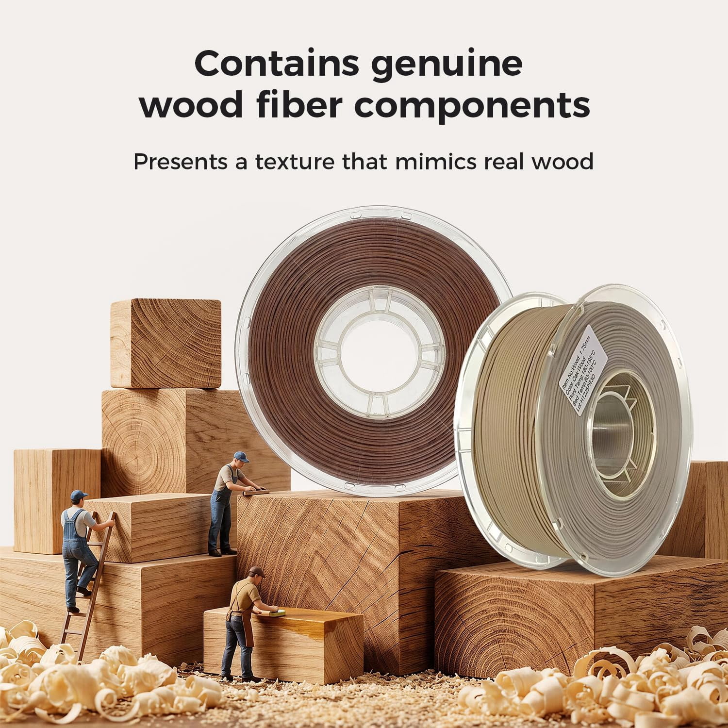 PLA Filament 1.75mm Walnut Wood 1KG, Real Wood Flour Added 3D Printer Filament, 1kg Spool(2.2lbs) Fits for Most FDM 3D Printers Walnut