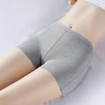 thumbnail image 2 of GHSOHS Womens Underwear Thongs Full Coverage Underwear Plus Size Thongs Women Solid Pure Cotton Anti Exposure Mid Waist Bottoming Pants Cotton Briefs Cotton Crotch Seamless Underwear Grey Panty ,L, 2 of 4