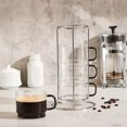 thumbnail image 3 of HomeTrends 4 pc stackable Glass mugs with silver metal stand, 3 of 11
