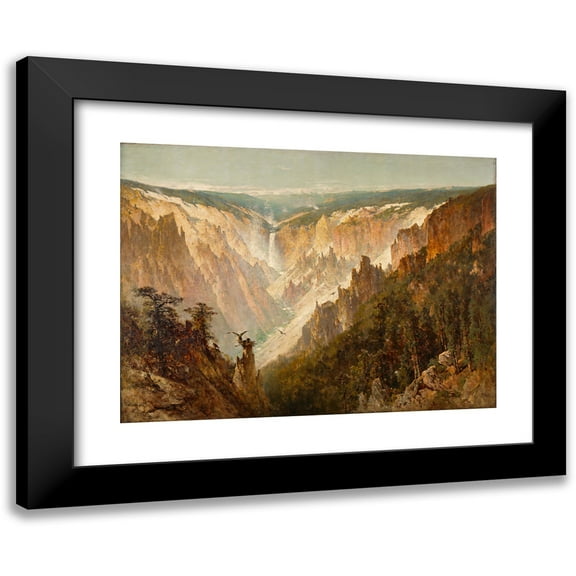 Thomas Hill 14x11 Black Modern Framed Museum Art Print Titled - The Grand Canyon of the Yellowstone (ca. 1884)