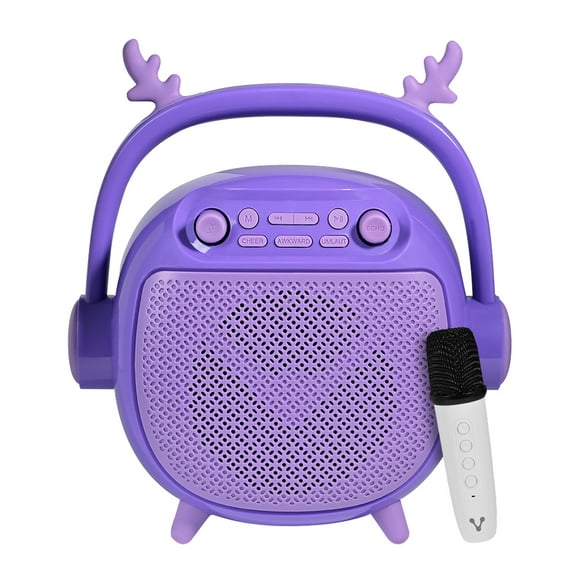 Bocina Karaoke Vorago BSP-205 Luces LED Microfono Inalambrico Color Purpura