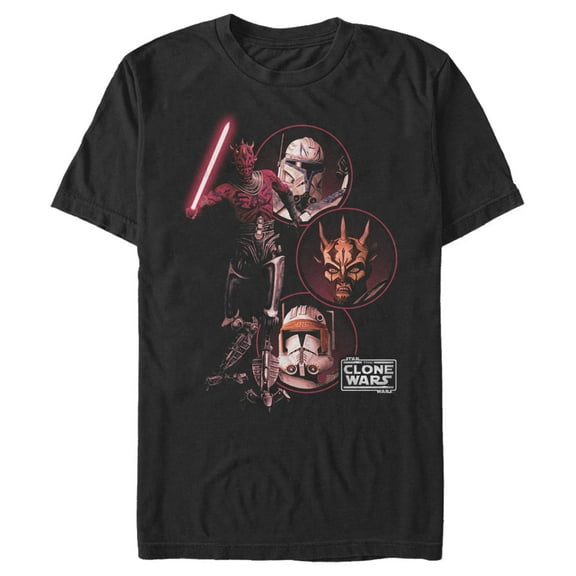 Men's Star Wars: The Clone Wars Dark Side Group Shot Graphic Tee Black 3X Large