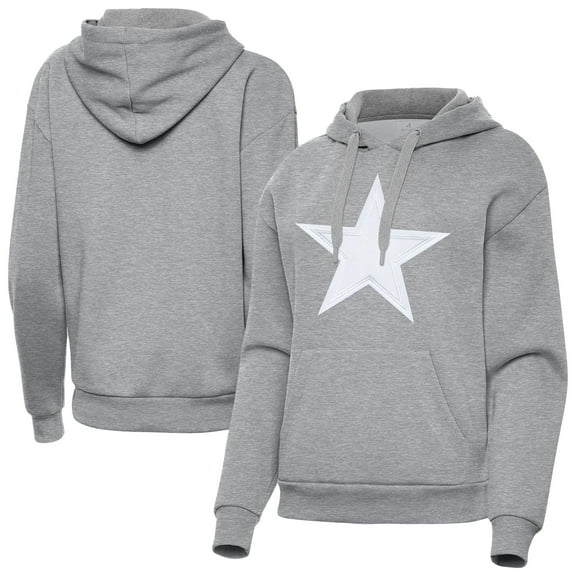 Women's Antigua  Heather Gray Dallas Cowboys Victory Pullover Hoodie