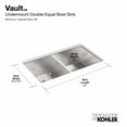 thumbnail image 2 of Kohler 3820-NA 32 in. Undermount Double Bowl Kitchen Sink - Stainless Steel, 2 of 7