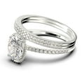 thumbnail image 4 of Gorgeous Minimalist 2.50 Carat Oval Cut Diamond Moissanite Engagement Ring, Floral Wedding Ring, Two Matching Band in 925 Sterling Silver With 18k White Gold Plating, Gift For Her, 4 of 4