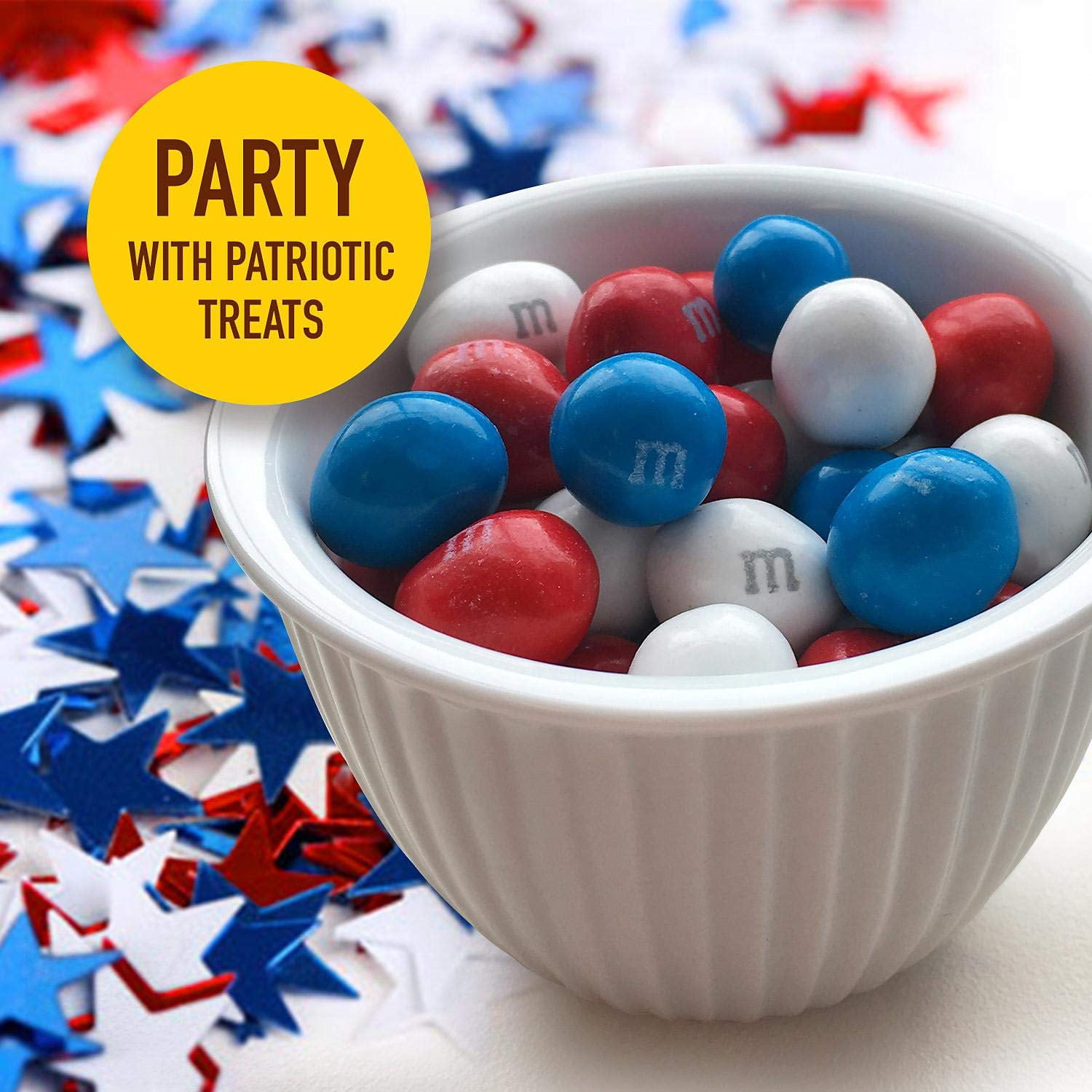 M&M'S Red, White & Blue Patriotic Peanut Chocolate Candy Limited Edition Jar (62 oz.)