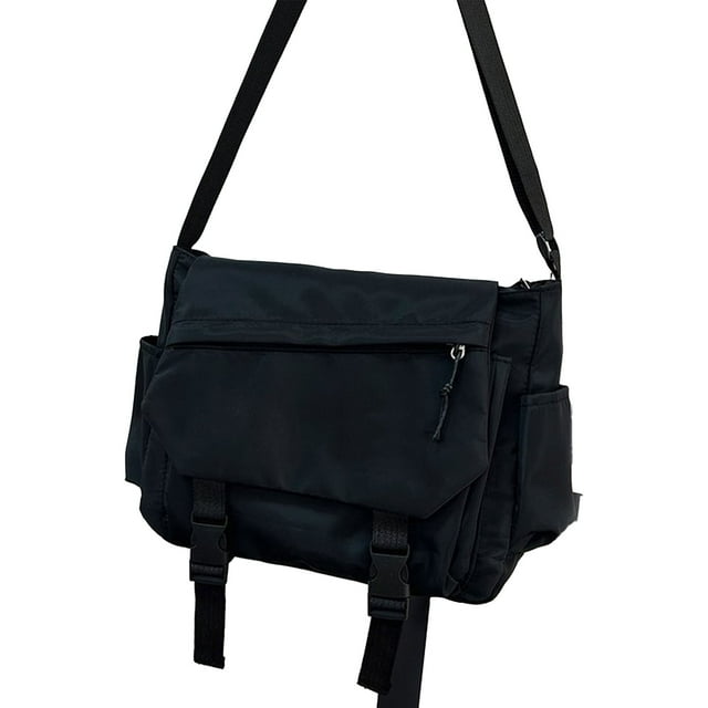 Sac Messager Rabattable, Sac à Bandoulière Décontracté en Nylon pour Hommes Femmes pour l'École