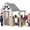 Beige & Gray, variant on Aikidkit Outdoor Playhouse with BBQ Grill, Pizza Oven & Cooking Set, Wooden Pretend Playhouse for Kids Ages 3-8, Backyard Outdoor Kids Play Equipment, Casa Para Niñas (68”L x 63”H), White & Black
