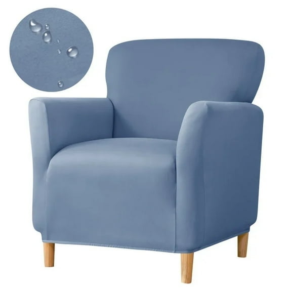 Mictong armrest chair cover waterproof sofa chair cover integrated elastic soft chair cover living room anti slip modern solid wood furniture protective cover, 1 piece, Blue
