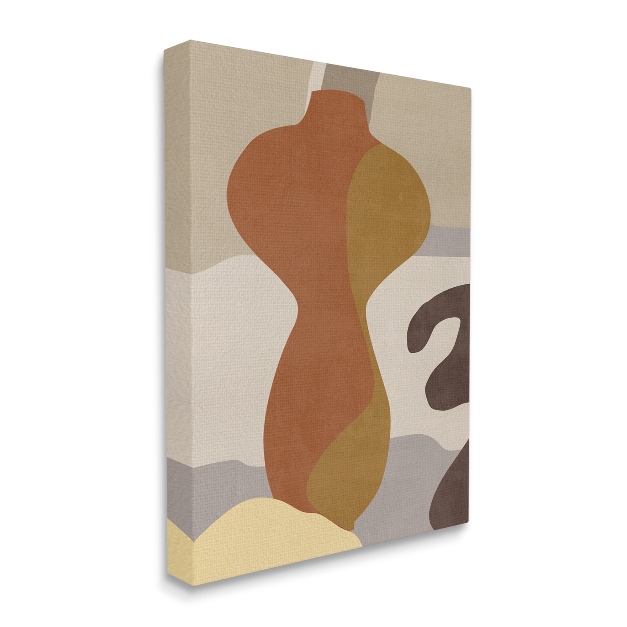 Stupell Industries Earthy Boho Vase Abstract Painting Gallery Wrapped Canvas Art Print Wall Art, 36 x 48