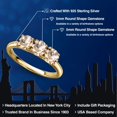 thumbnail image 2 of Gem Stone King 18K Yellow Gold Plated Silver Peach Morganite Engagement Ring for Women | 1.20 Cttw | Round 5MM | Gemstone October Birthstone | Size 5, 2 of 6