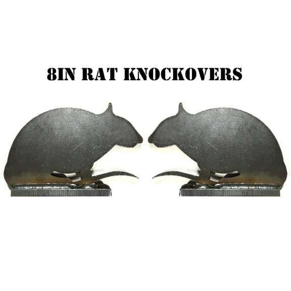 Magnum Target Steel Shooting Targets - Animal Silhouette Knockovers - 2pc Rat - 1/4IN .22LR S.B. Plates - RAT2NP