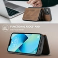 thumbnail image 2 of for iPhone 12 Pro Max Wallet Case, Minimalist Luxury PU Leather Magnetic Detachable Credit Card Holder, 2 in 1 Zipper ID Cash Slot, Magnetic Closure Kickstand Folio Flip Slim Cover,Brown, 2 of 14