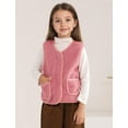 thumbnail image 3 of Happy Cherry Boys Fleece Sherpa Vest Kids Lightweight Sleeveless Jacket Girls Full Zipper Waistcoat Toddler Fall Winter Outerwear with Pocket 10-11 Years Pink, 3 of 7